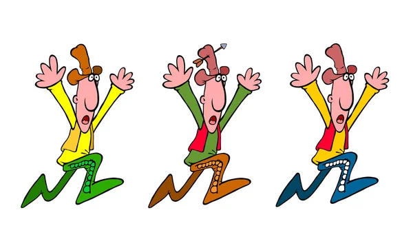 Vector Cartoon Funny Cartoon Character Funny Comic Men Colorful Shoes — Foto Stock