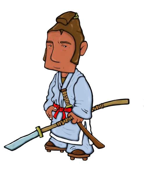 Samurai Japonés Vector Guerrero Ilustración — Foto de Stock