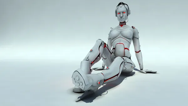Robot Cyborg Woman Futuristic Cyborg Concept — Zdjęcie stockowe