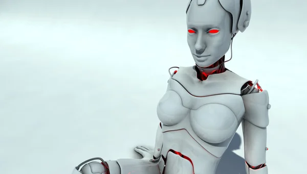 Female Robot Background — Stok fotoğraf