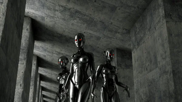 Render Futuristic Fiction Cyborg Robot — Stok fotoğraf