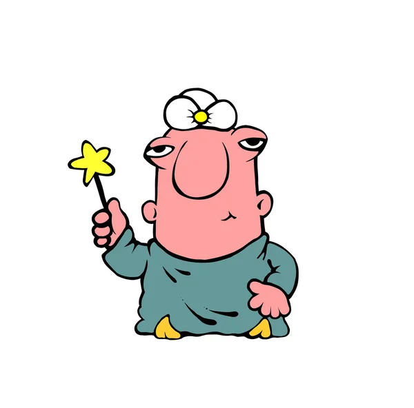 Retro Cartoon Man Cancer Symbol — Stock Photo, Image