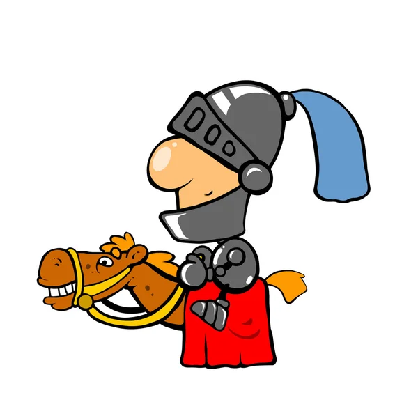 Vector Illustration Cartoon Knight Holding Sword — Zdjęcie stockowe