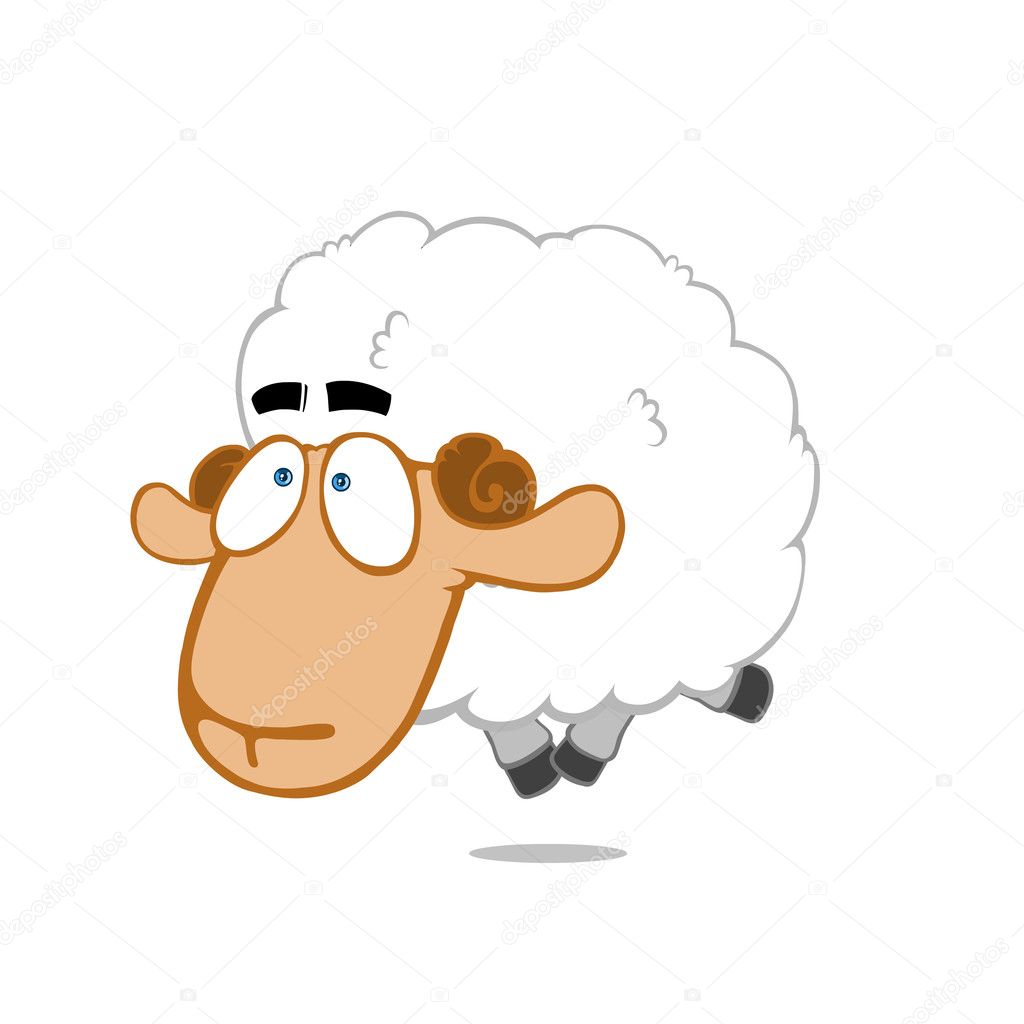 cartoon ram head with a white background 