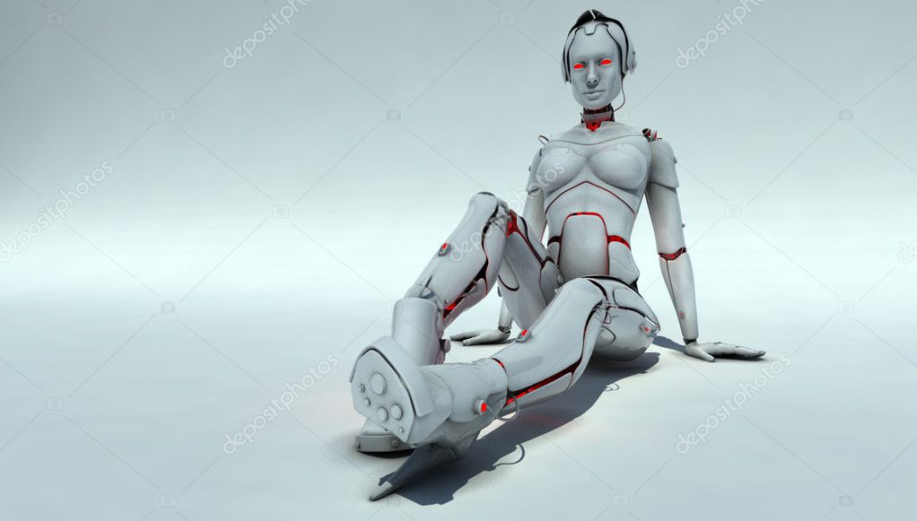 robot and cyborg woman, futuristic cyborg concept 