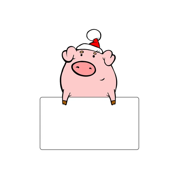 빈 카드와 함께 돼지 — 스톡 사진