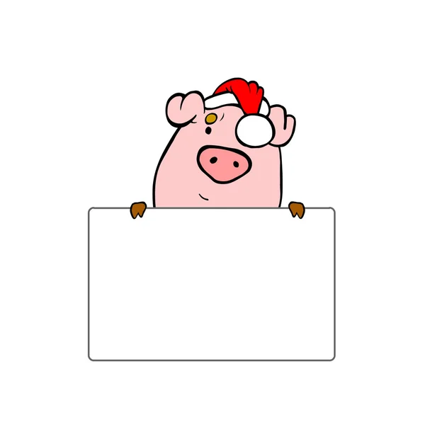 Cerdo con tarjeta vacía —  Fotos de Stock