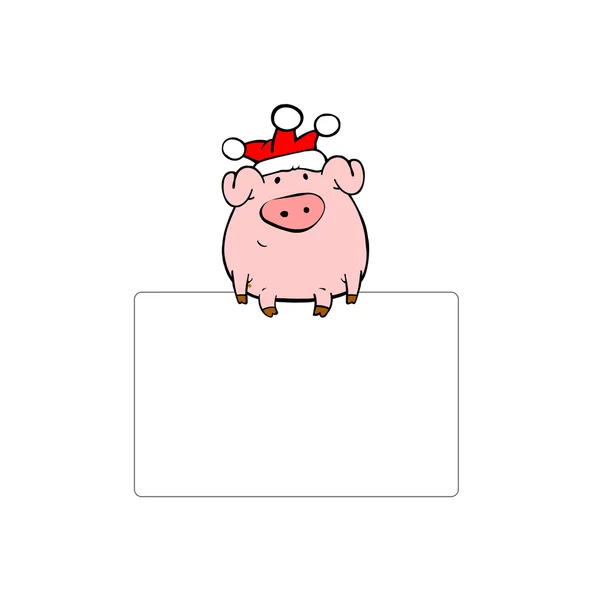 Pig on empty card — Stock Photo, Image