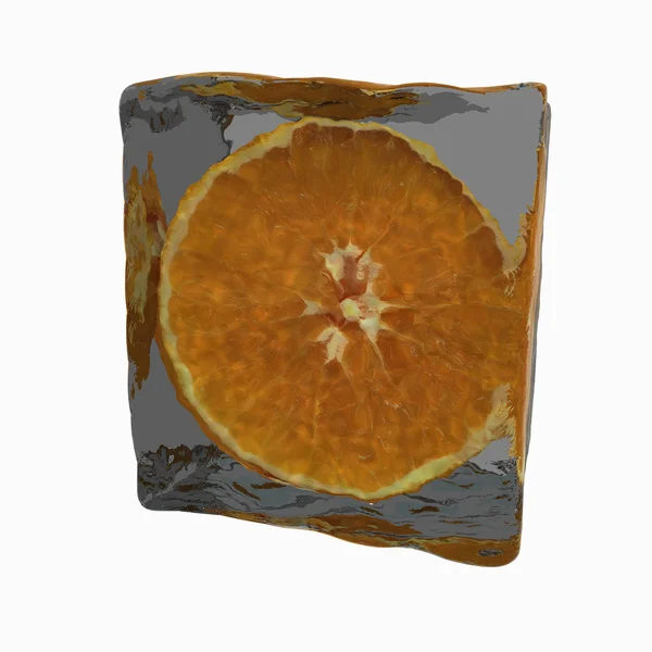 stock image Orange in ice