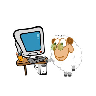 Sheep programmer clipart
