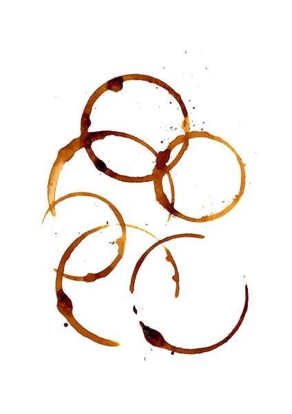 Coffee stains and splashes, isolated on — Stock Photo, Image