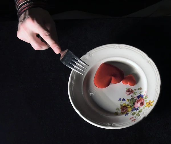 stock image hands with red cup of tea 