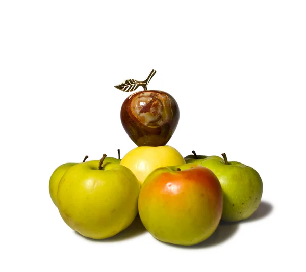 Three Apples Isolated White Background — Stock Photo, Image