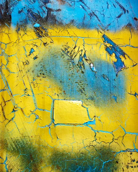 Grunge Wall Yellow Blue Paint Background — Foto Stock