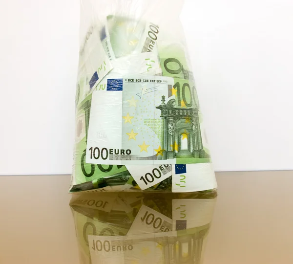 Euro Bills Bag White — Stok fotoğraf