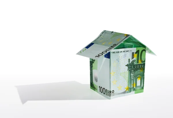 Real Estate Concept One Euro Banknote One Hundred Dollar — Fotografia de Stock