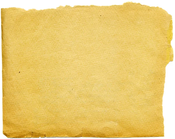 Old Vintage Yellow Paper Isolated White Background — Fotografia de Stock