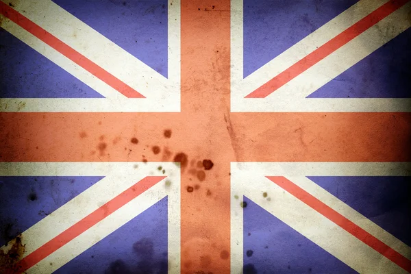 Gebrande vlag van Verenigd Koninkrijk — Stockfoto