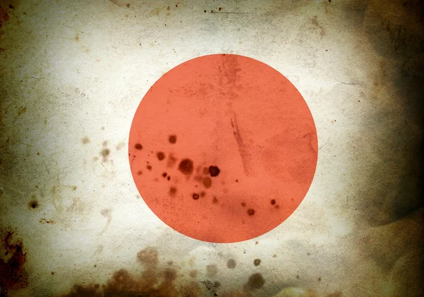 Burned flag of Japan — Stock Photo, Image