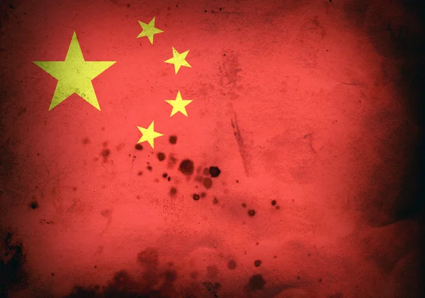 stock image Burned flag of China