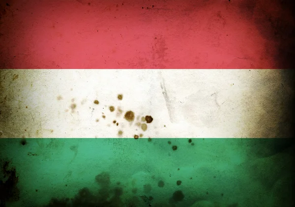 Burned flag of Hungary — Stock Photo, Image
