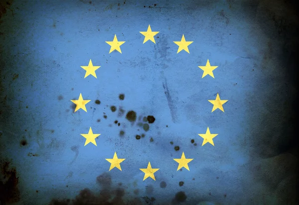유럽 연합의 불된 국기 — 스톡 사진