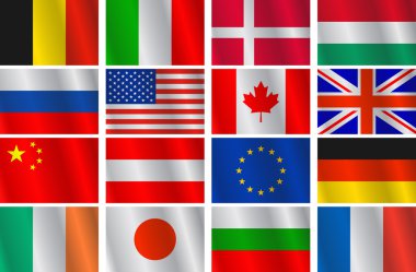 Vector set flags clipart