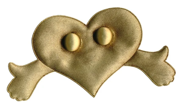 Funny golden heart — Stock Photo, Image