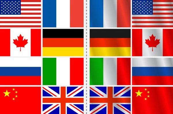 Serie di bandiere vettoriali con variazione — Vettoriale Stock