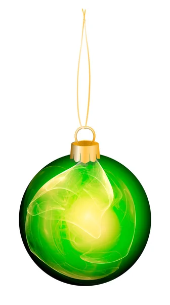 分離された緑のクリスマス ボール — ストック写真