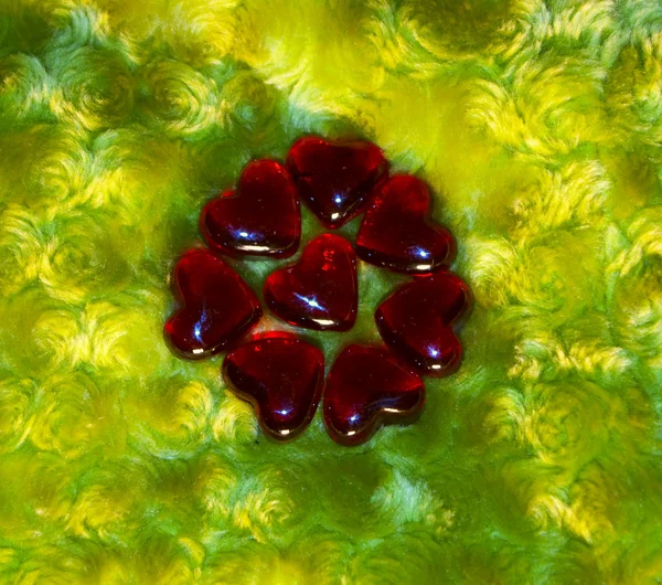 Beautiful glass hearts — Stock Photo, Image