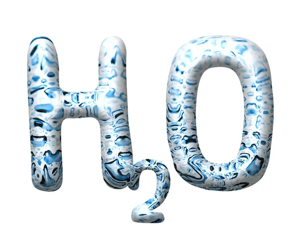 3D lettera goccia d'acqua H2O — Foto Stock