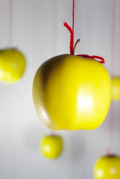 Hanging apples — Stock Photo, Image