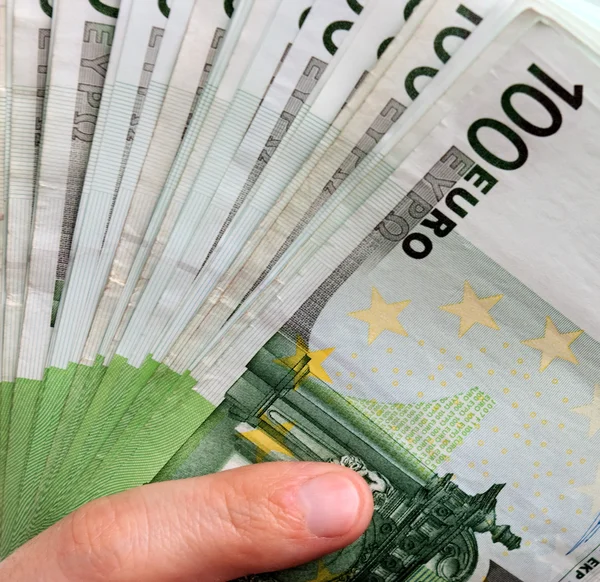 Banconote in euro da primo piano — Foto Stock