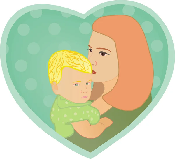 Le baiser de maman — Image vectorielle