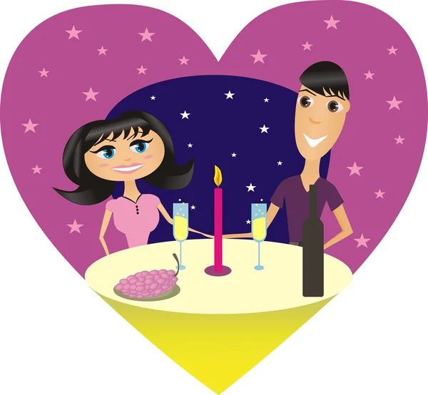 Romantisch diner — Stockvector