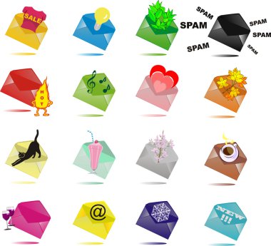 Envelope icons clipart