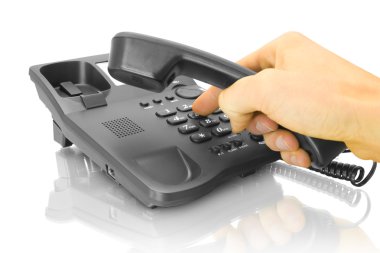 hand of a person holding a handset a phone  clipart