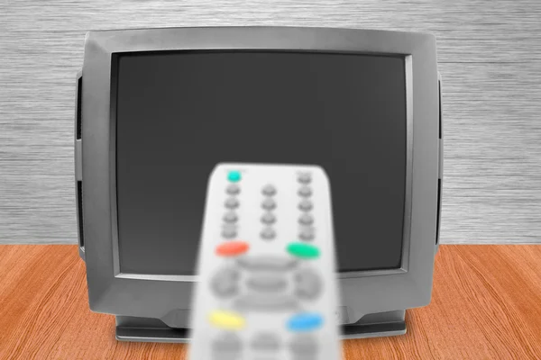 Conjunto de TV com controle remoto — Fotografia de Stock