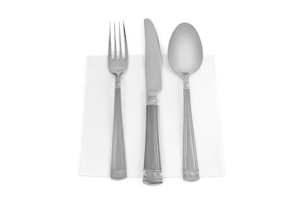 Husgeråd. gaffel, kniv och sked — Stockfoto