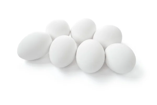 Conjunto de huevos blancos aislados —  Fotos de Stock