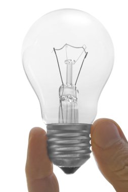 Electrical bulb in hand clipart