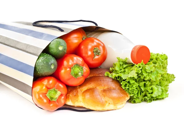 Food with shopping bag — Stock Photo, Image