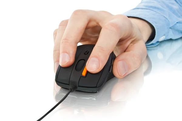Mysz komputerowa z ręką — Zdjęcie stockowe