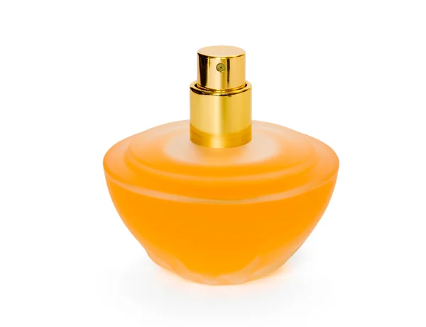 stock image Yellow perfume isolated