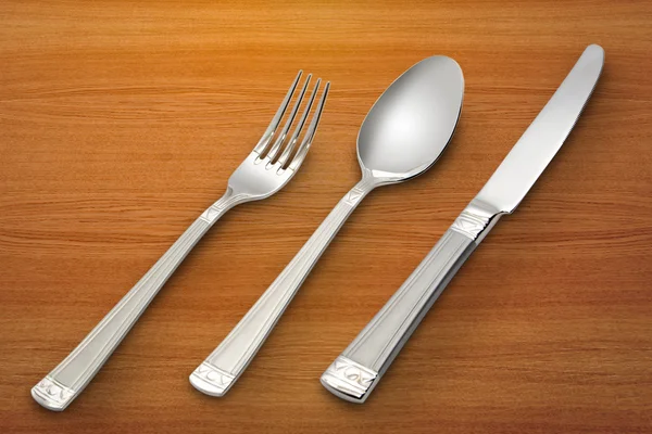 Cuchara, cuchillo, tenedor —  Fotos de Stock