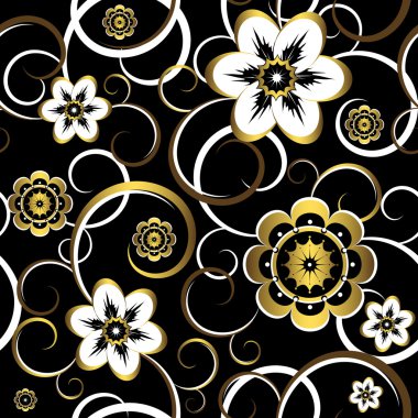 seamless vintage style flower pattern. floral elements in color  clipart