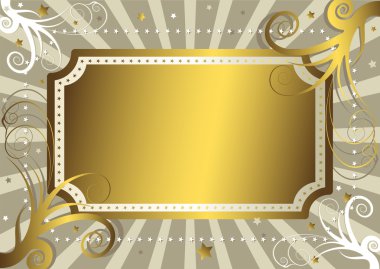 vector golden frame with decorative elements. 