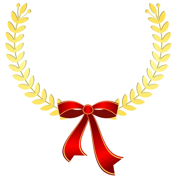 Gold Red Ribbon — Vetor de Stock