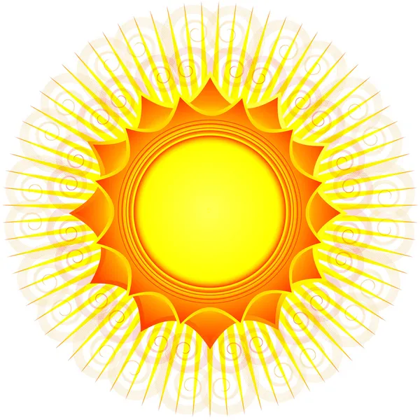 Abbildung Der Sonne Auf Weißem Hintergrund — Stockvektor